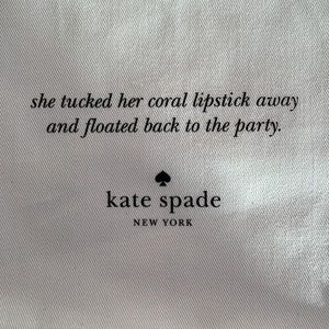 kate spade ♠️ Dust/Protector Handbag Cover. White twill fabric/black font. HTF